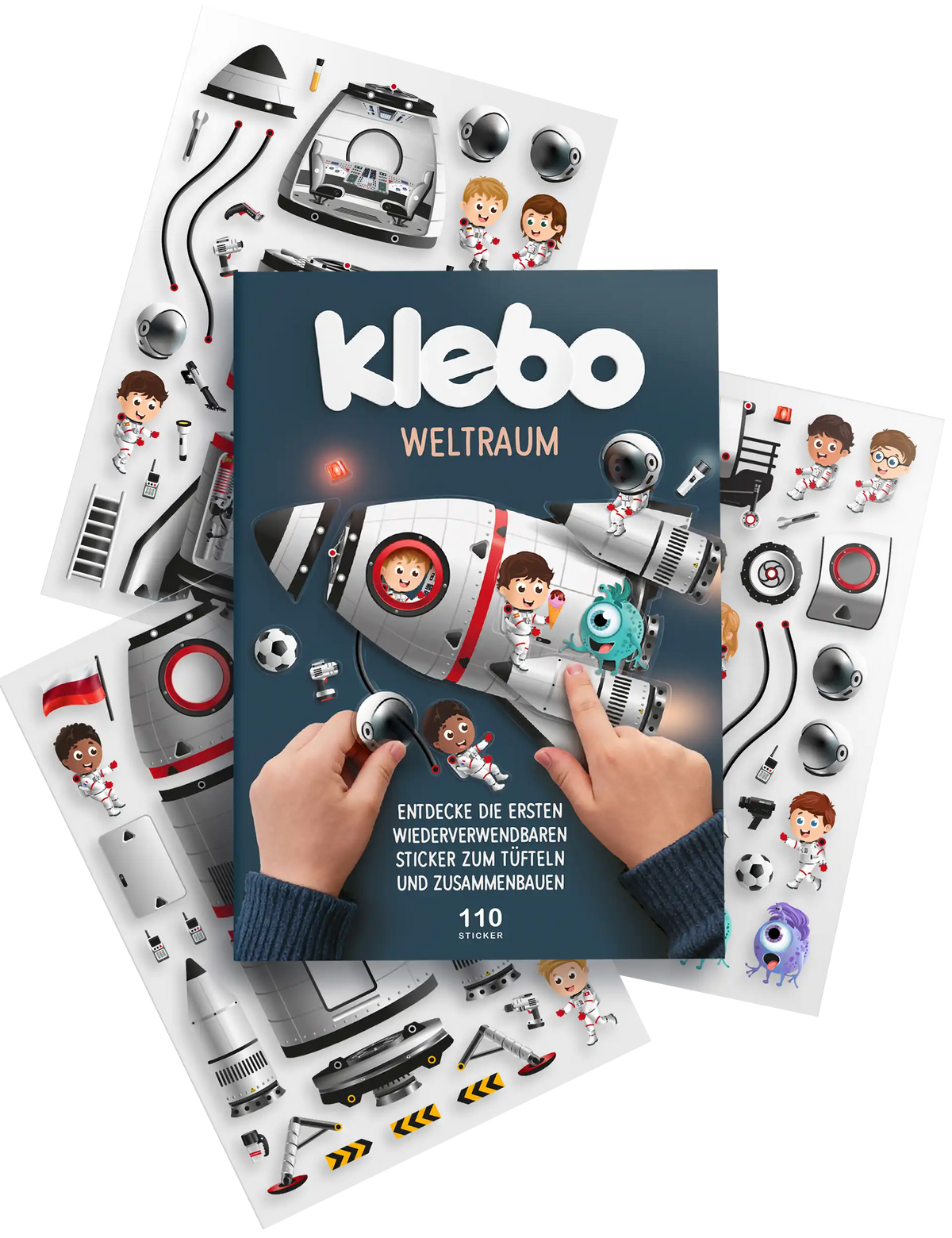 klebo Weltraum – wiederverwendbares Stickerbuch für Kinder ab 3 Jahren mit 110 Stickern