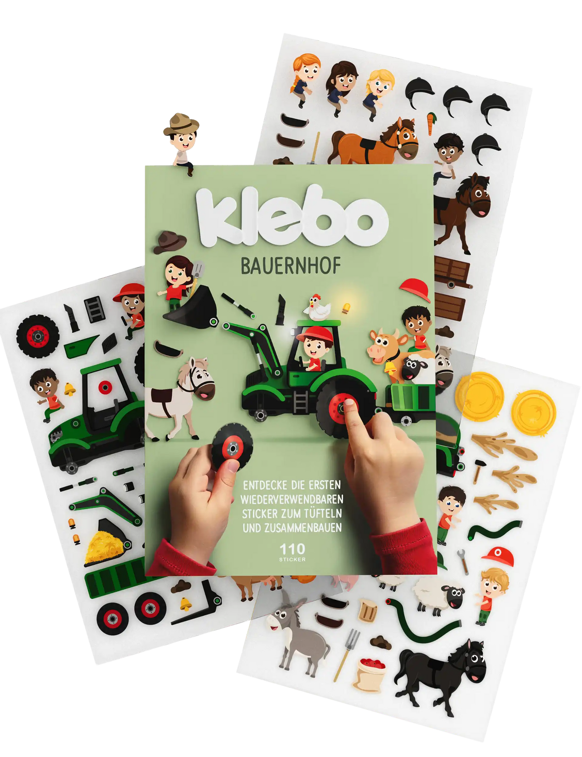 klebo Bauernhof – wiederverwendbares Stickerbuch für Kinder ab 3 Jahren mit 110 Stickern