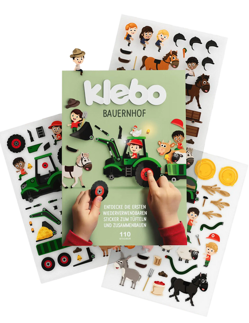 klebo Bauernhof – wiederverwendbares Stickerbuch für Kinder ab 3 Jahren mit 110 Stickern
