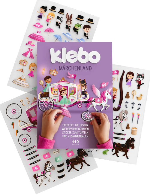 klebo Märchenland – wiederverwendbares Stickerbuch mit Prinzessinnen und Kutsche für Kinder ab 3 Jahren